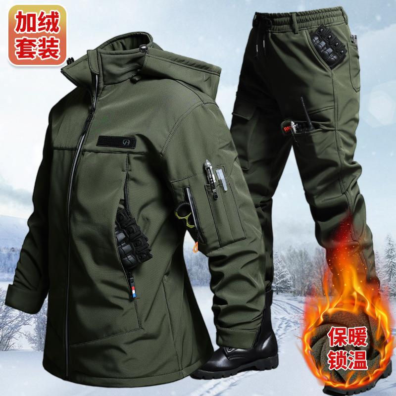 Winter Clothing Pk - Осенне-зимний бархатный водонепроницаемый тактический комплект из